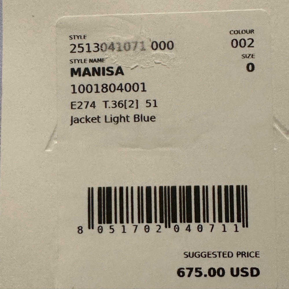 NWT MARELLA  Manisa Double-Breasted Blazer Light Blue - Picture 17 of 17